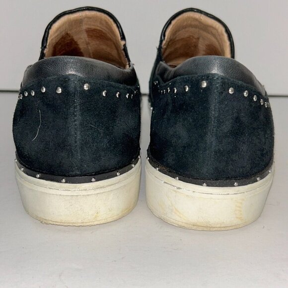 Halogen Loafers Black Suede Leather Silver Studded Slip On Womens Sz 10 M - Picture 6 of 10